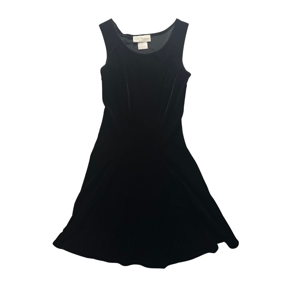 Vintage Benson Smith Junior 3/4 Velvet Skater Dress Grunge Y2K 90s Whimsigoth